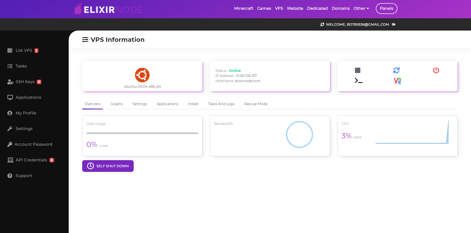 VPS Control Panel Preview