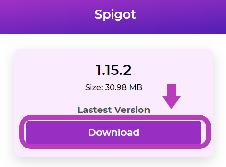 spigot 1.15.2 download button on minecraftjars