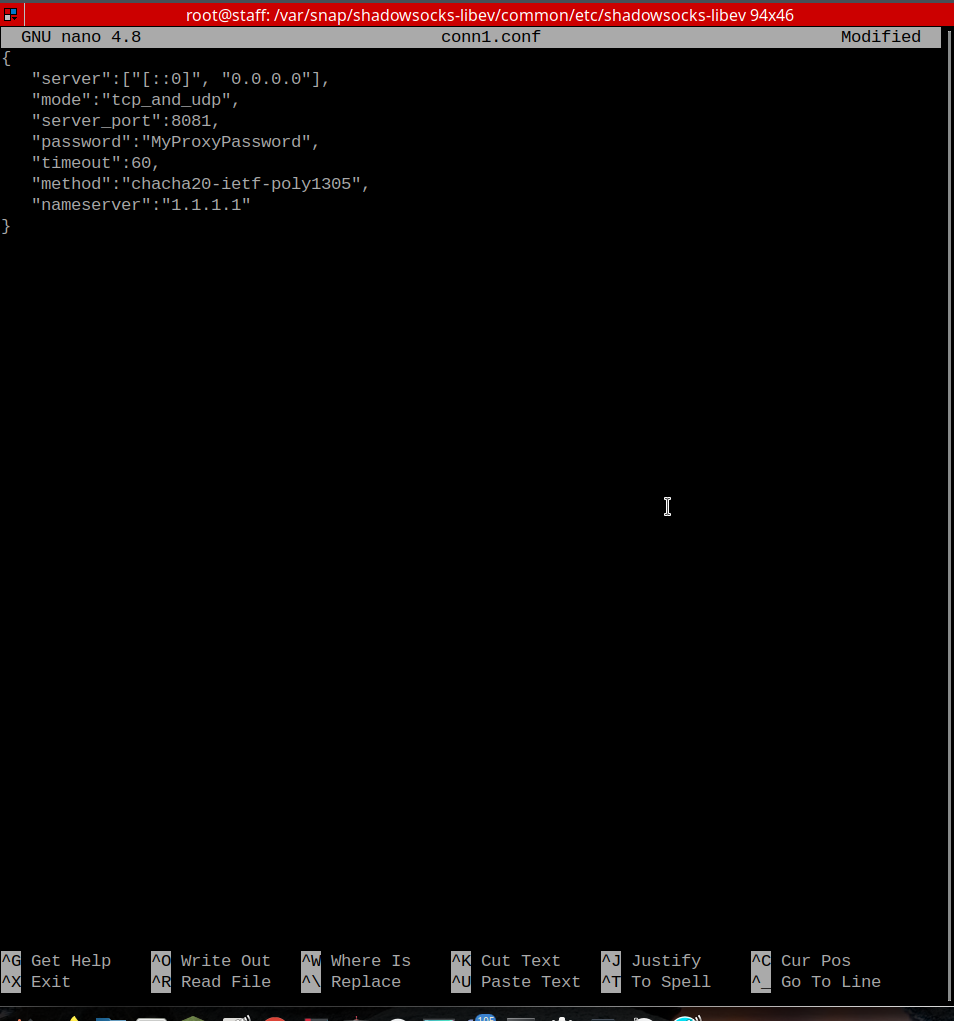 ShadowSOCKS config file