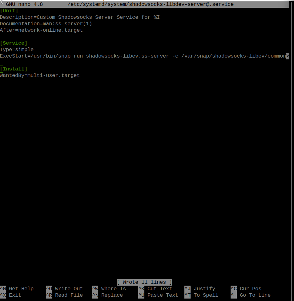 ShadowSOCKS service file