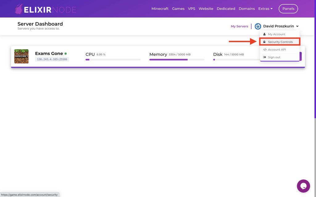 game panel security controls